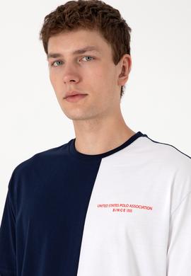 Erkek Comfort Fit Bisiklet Yaka Lacivert Tişört - 50306903001