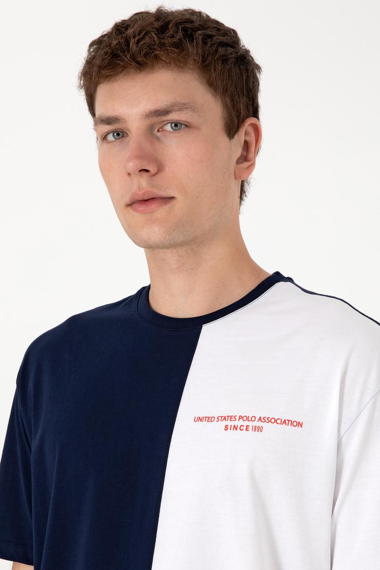 Erkek Comfort Fit Bisiklet Yaka Lacivert Tişört - 50306903001