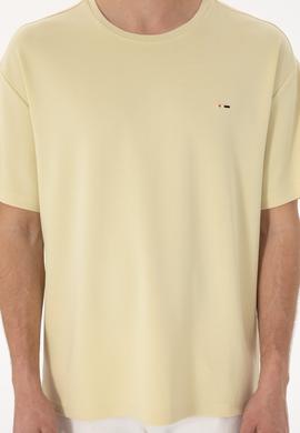 Erkek Comfort Fit Bisiklet Yaka Açık Haki Tişört Tişört - 50307322059