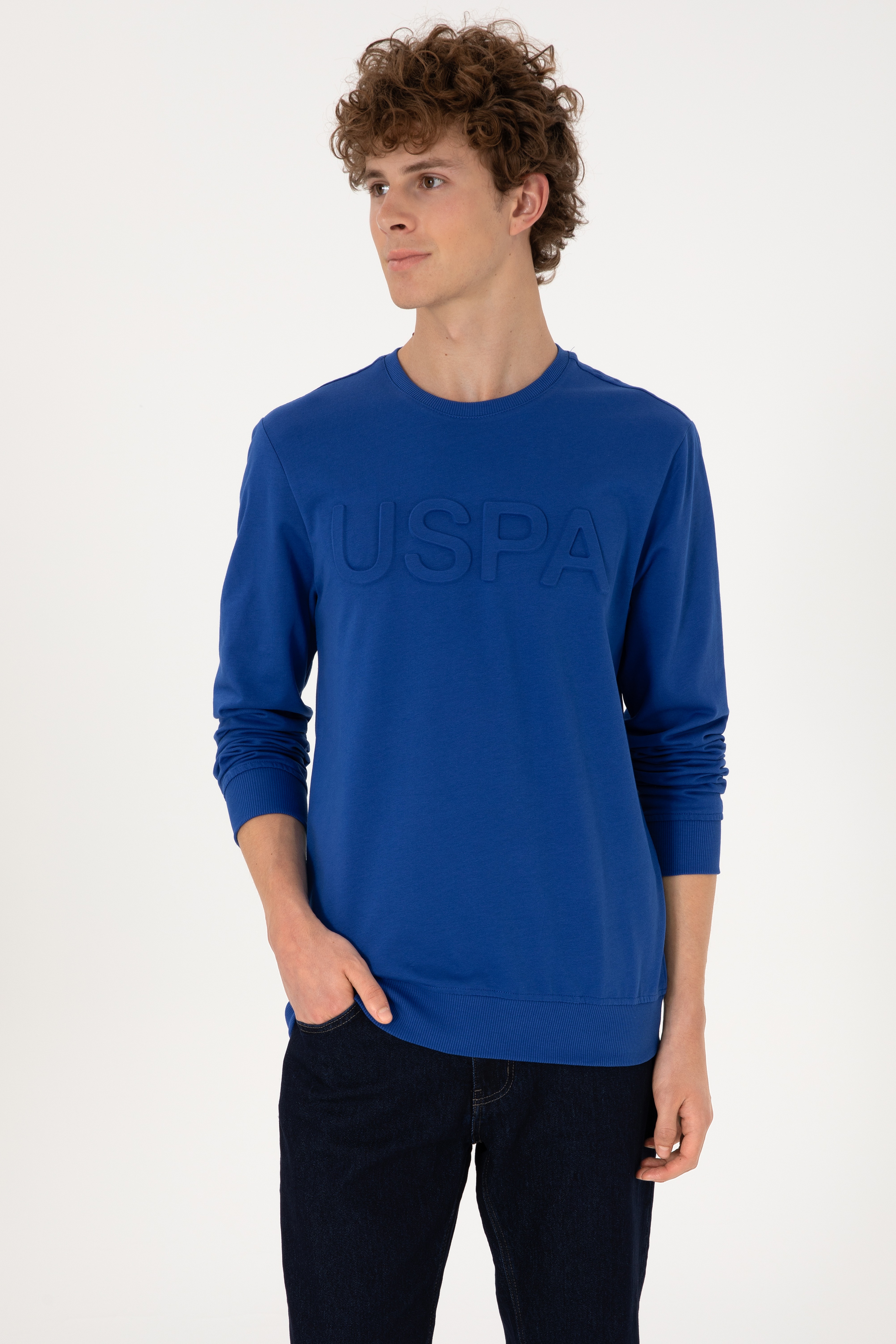 Erkek Saks Basic Sweatshirt - Image 1