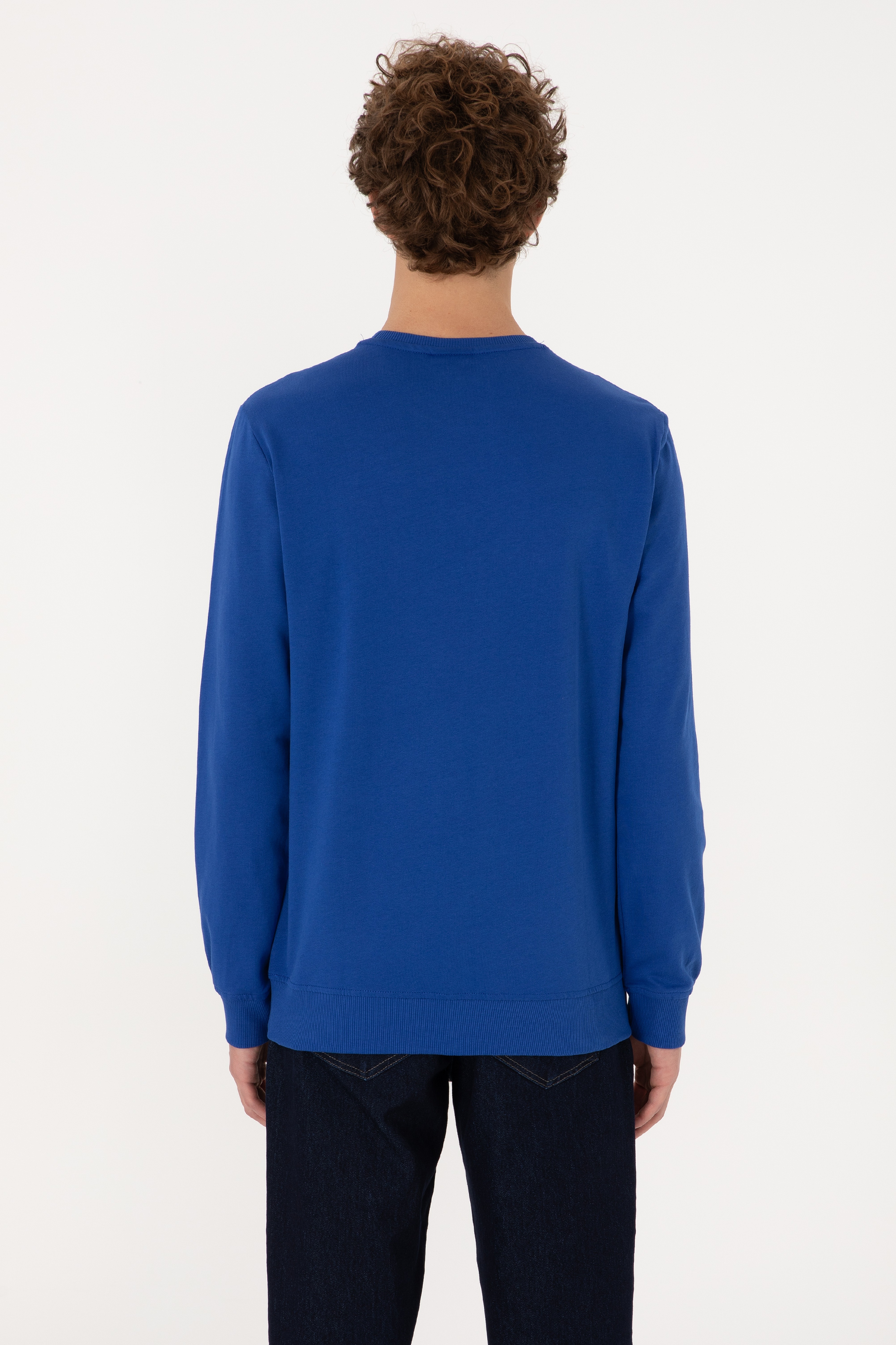 Erkek Saks Basic Sweatshirt - Image 5