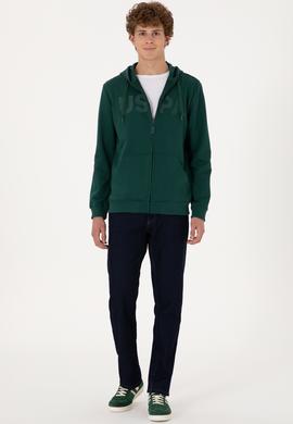 Erkek Koyu Yeşil Örme Hırka - 50289029140