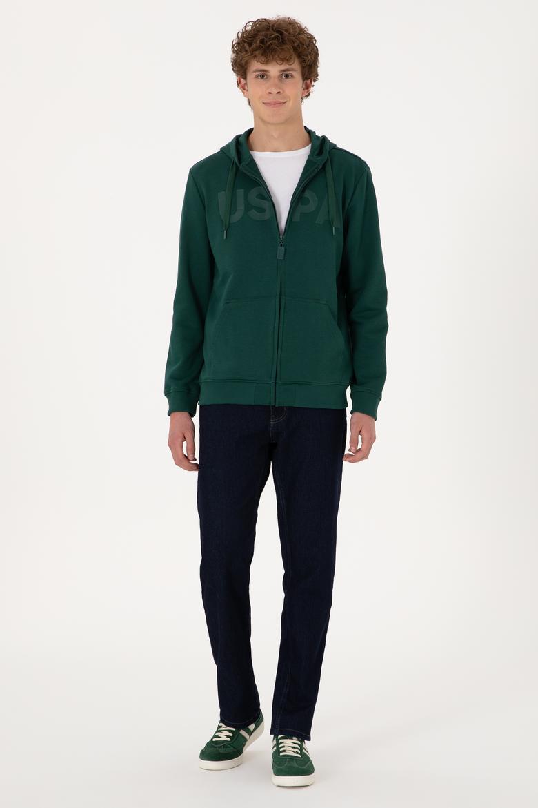 Erkek Koyu Yeşil Örme Hırka - 50289029140