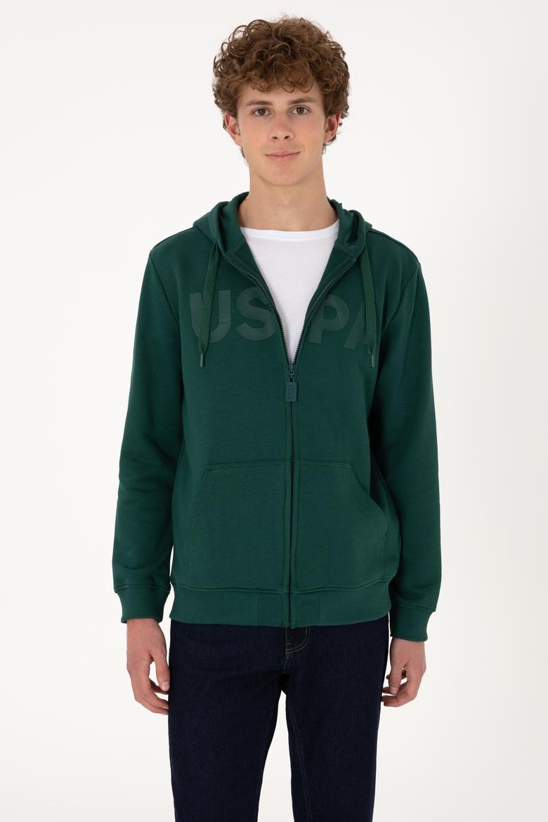 Erkek Koyu Yeşil Örme Hırka