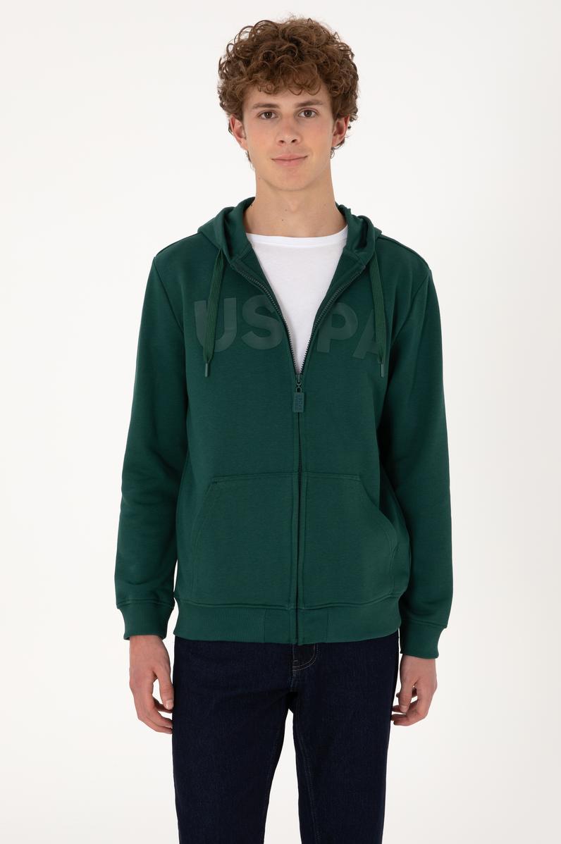 Erkek Koyu Yeşil Örme Hırka