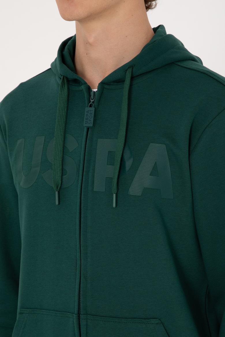 Erkek Koyu Yeşil Örme Hırka - 50289029140