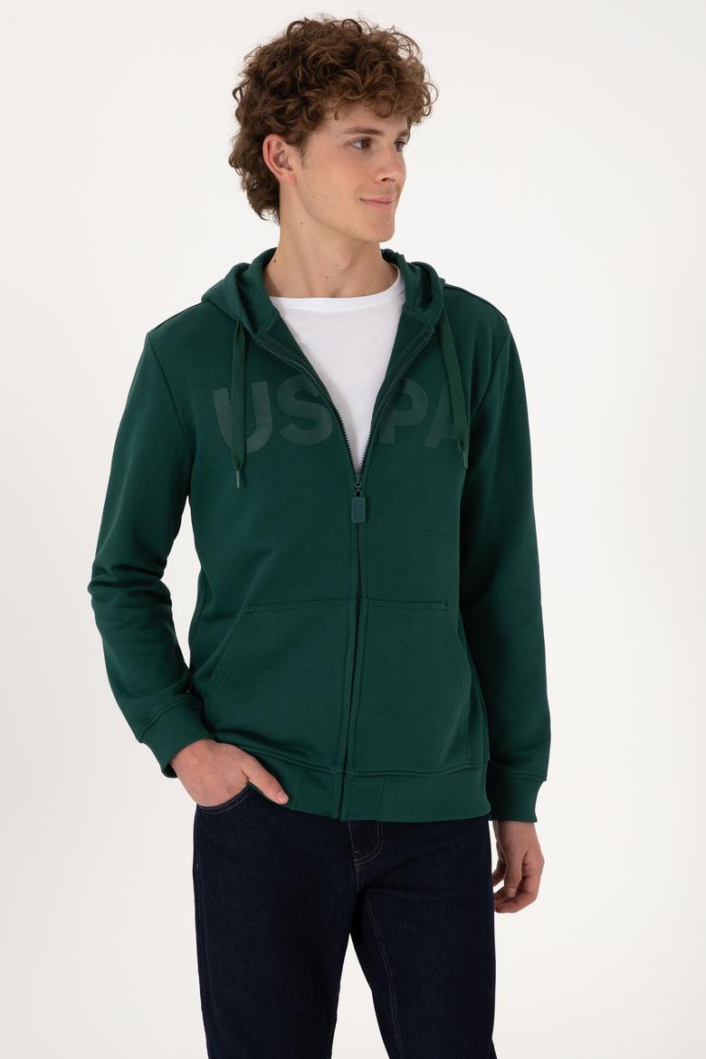 Erkek Koyu Yeşil Örme Hırka - 50289029140