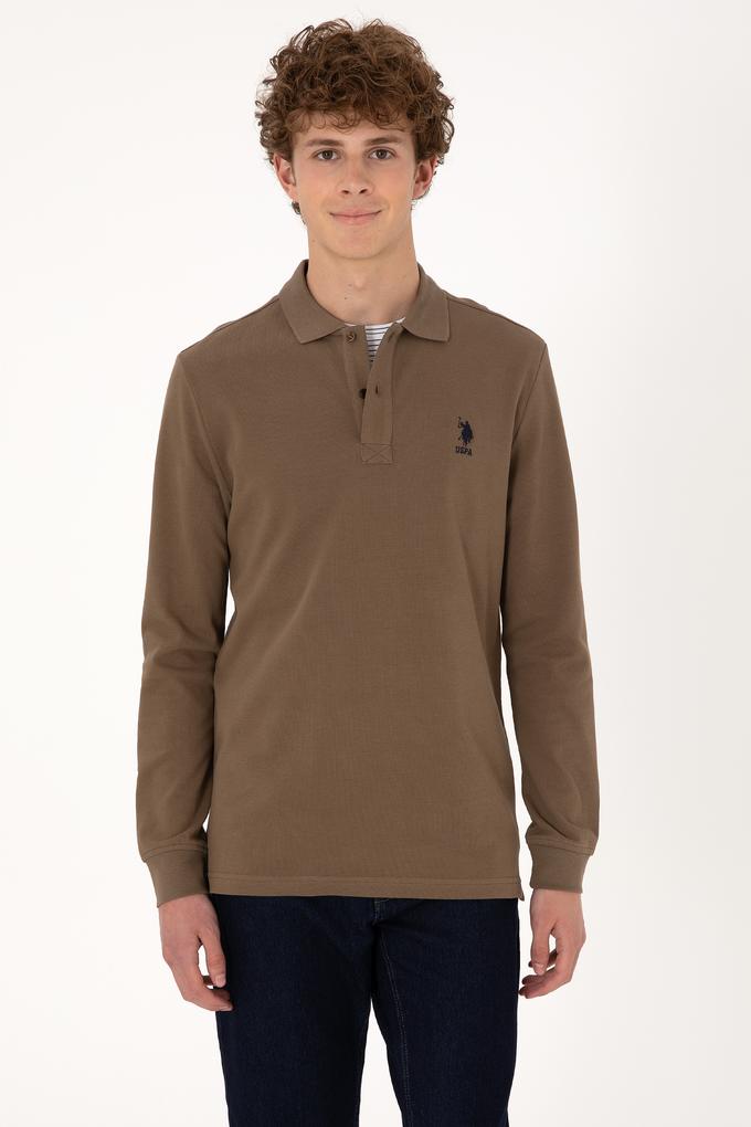 Erkek Haki Basic Sweatshirt