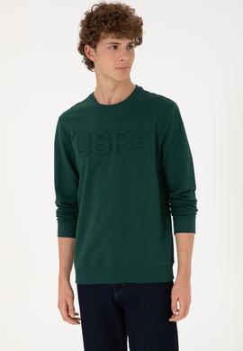 Erkek Koyu Yeşil Basic Sweatshirt - 50289058183