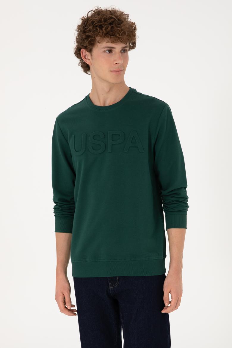 Erkek Koyu Yeşil Basic Sweatshirt - 50289058183