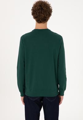 Erkek Koyu Yeşil Basic Sweatshirt - 50289058183