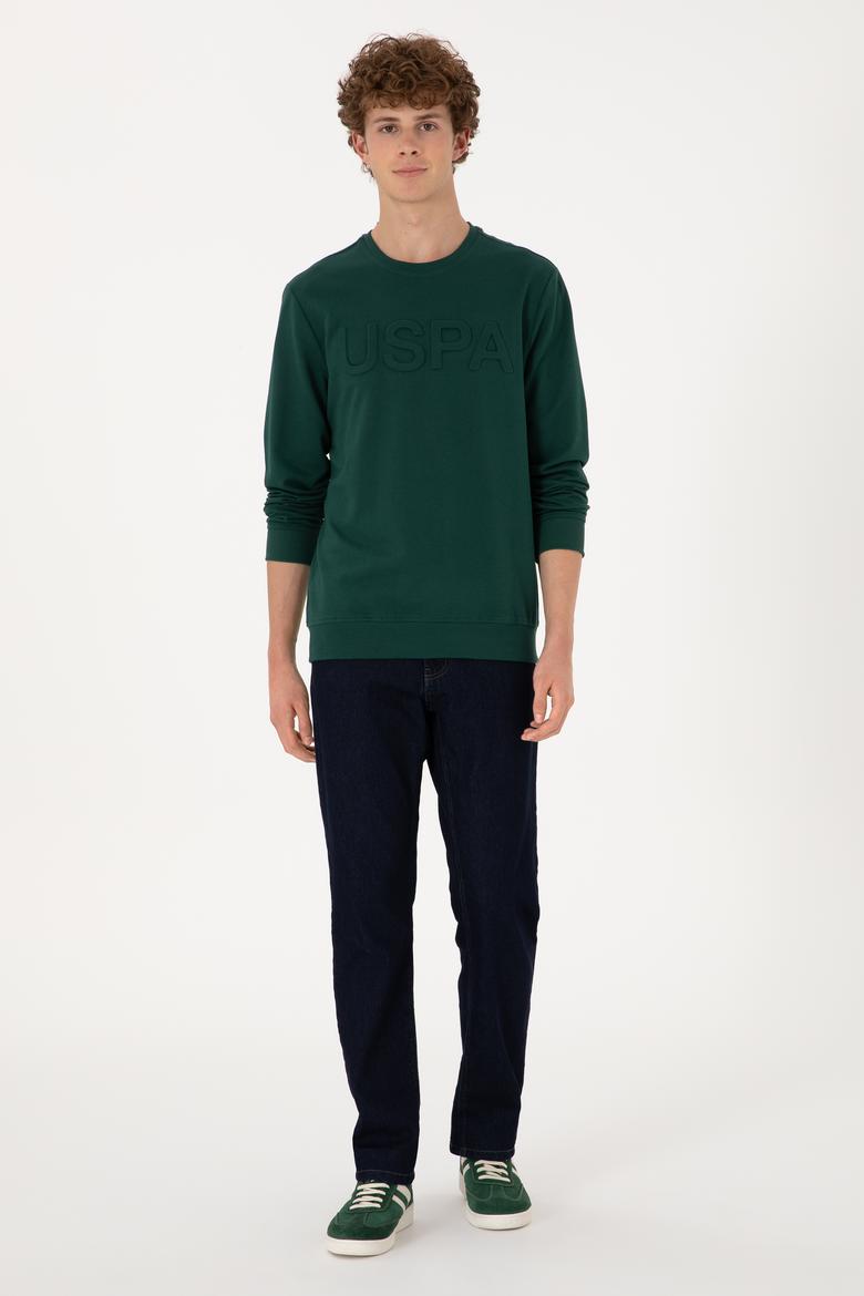 Erkek Koyu Yeşil Basic Sweatshirt - 50289058183
