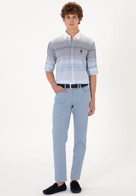 Erkek Slim Fit Mavi Kanvas Pantolon - 50299193498