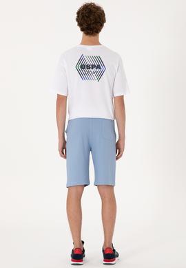 Erkek Mavi Örme Şort - 50298038058