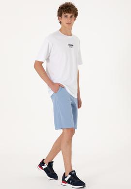 Erkek Mavi Örme Şort - 50298038058