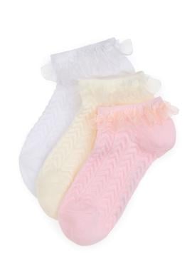 Kız Çocuk 3'lü Kurdele Detaylı Patik Çorap - 50311326004