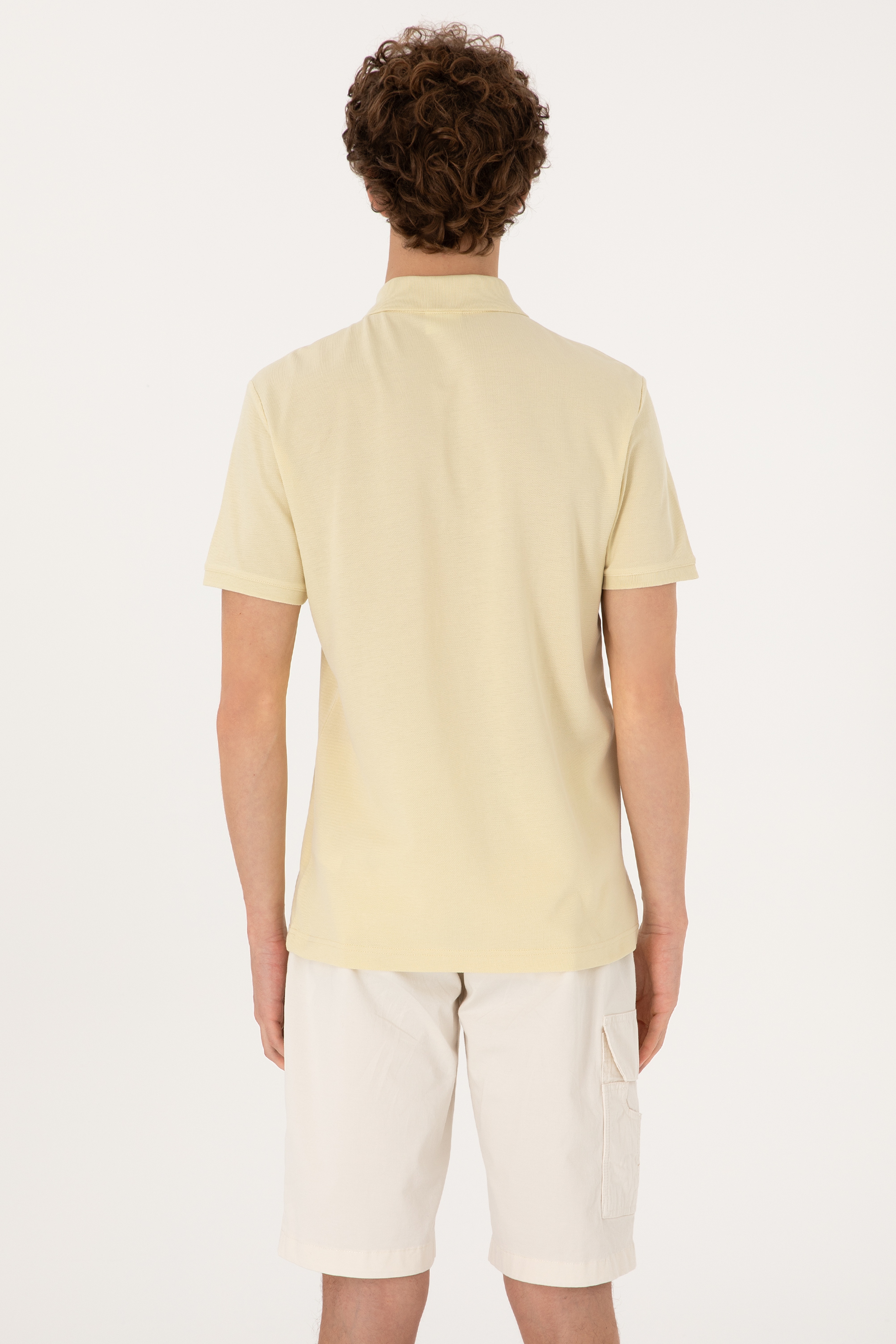 Erkek Regular Fit Fermuarlı Açık Haki Tişört - Image 5