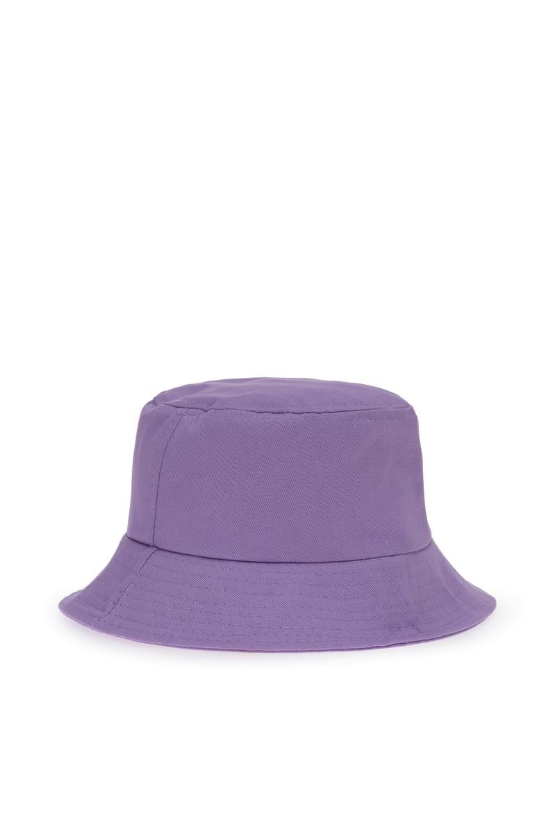 Kız Çocuk Lila Slogan Baskılı Bucket Şapka