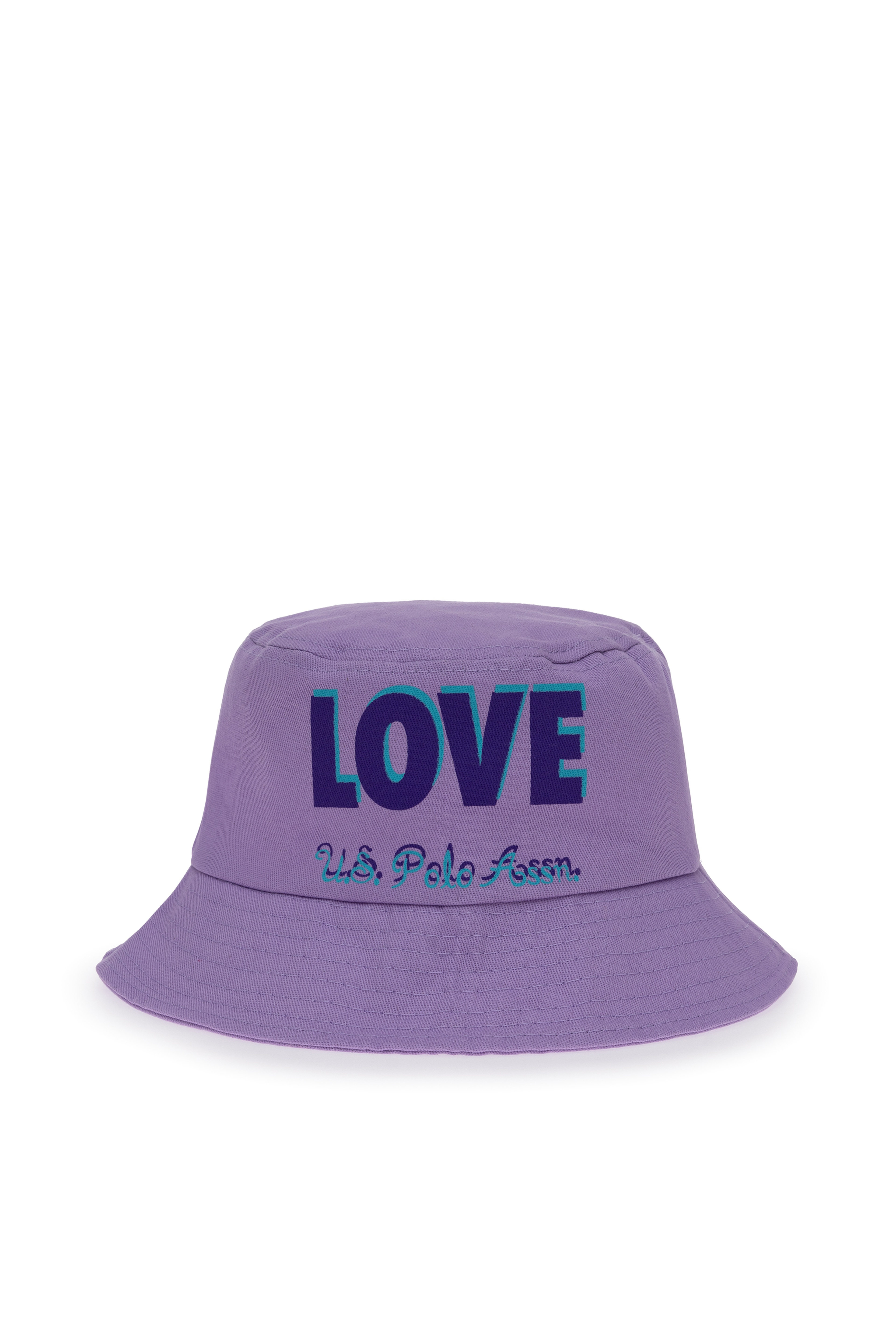 Kız Çocuk Lila Slogan Baskılı Bucket Şapka - Image 2