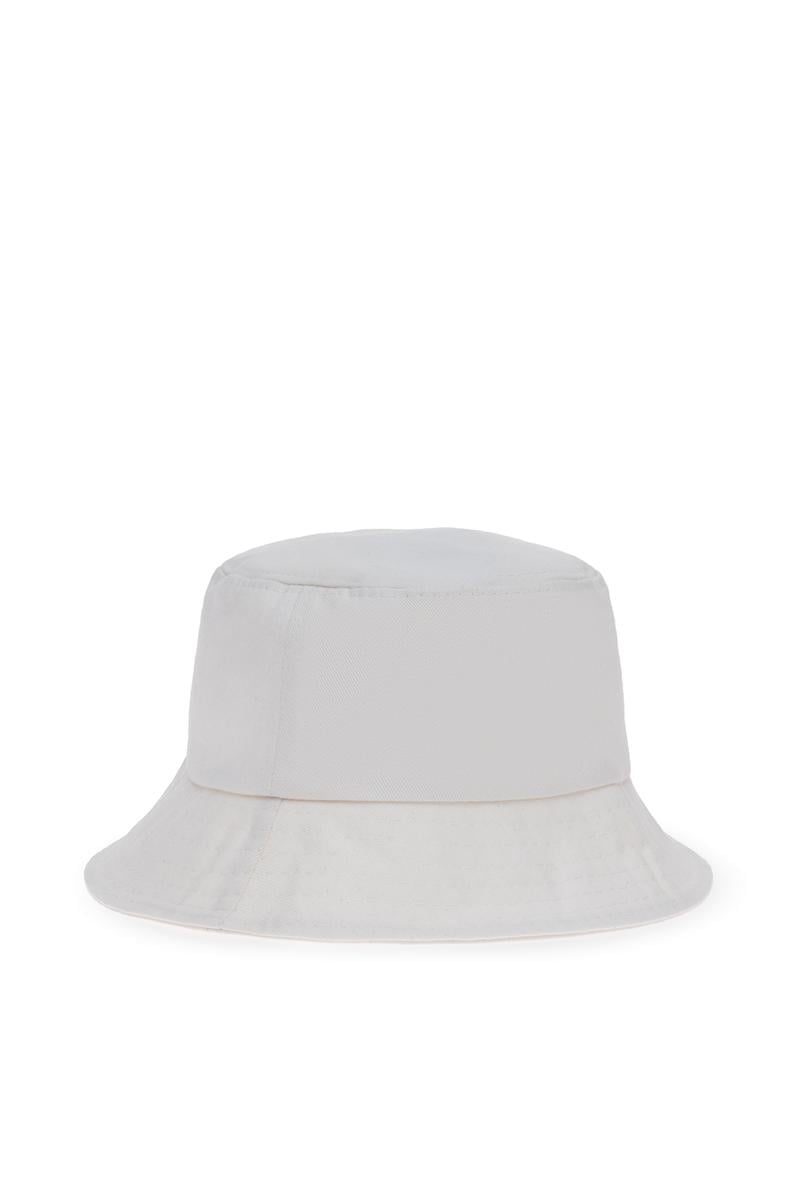 Kız Çocuk Beyaz Slogan Baskılı Bucket Şapka
