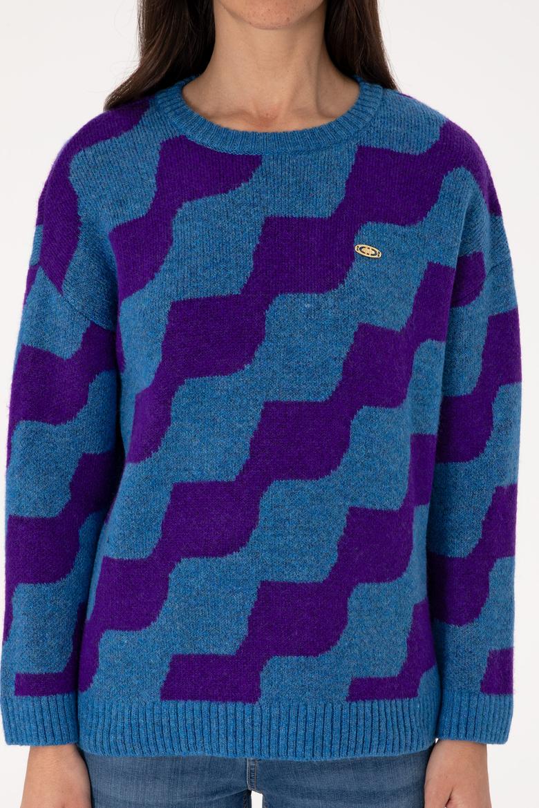 Kadın İndigo Kazak - 50293119005