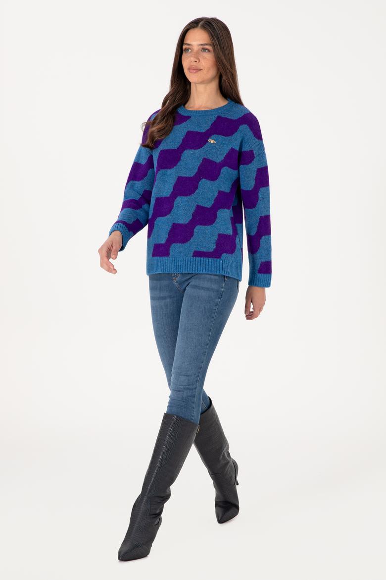 Kadın İndigo Kazak - 50293119005