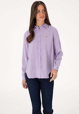 Kadın Lila Uzun Kollu Gömlek - 50271862029
