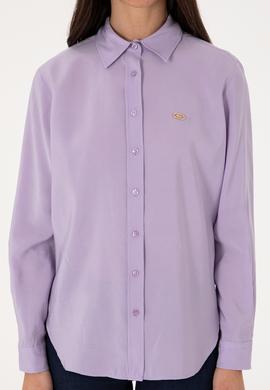 Kadın Lila Uzun Kollu Gömlek - 50271862029