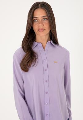 Kadın Lila Uzun Kollu Gömlek - 50271862029