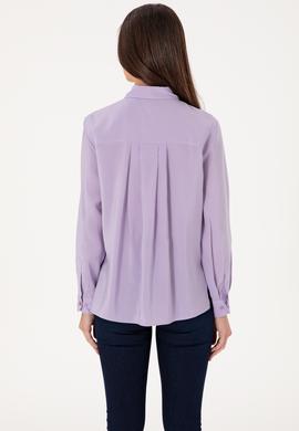 Kadın Lila Uzun Kollu Gömlek - 50271862029