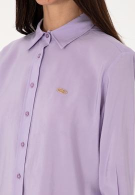 Kadın Lila Uzun Kollu Gömlek - 50271862029