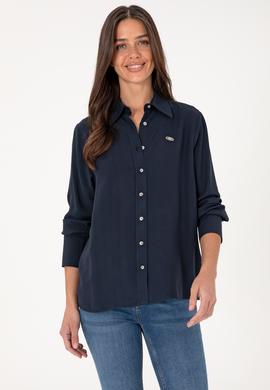 Kadın Lacivert Uzun Kollu Gömlek - 50299506013