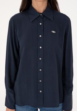 Kadın Lacivert Uzun Kollu Gömlek - 50299506013