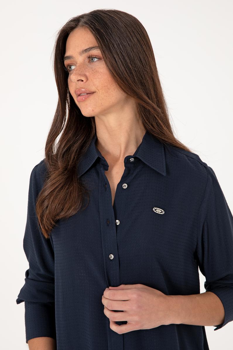 Kadın Lacivert Uzun Kollu Gömlek