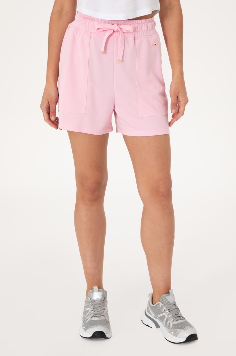 Kadın Açık Pembe Modal Karışımlı Örme Şort