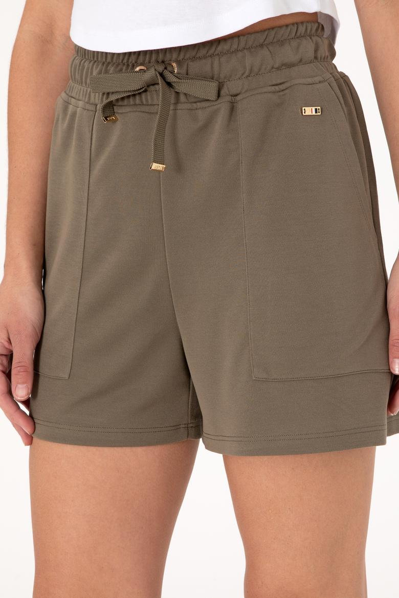 Kadın Vizon Modal Karışımlı Örme Şort - 50306735024