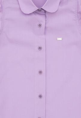 Kız Çocuk Lila Fırfır Kol Detaylı Pamuk Gömlek - 50306617008