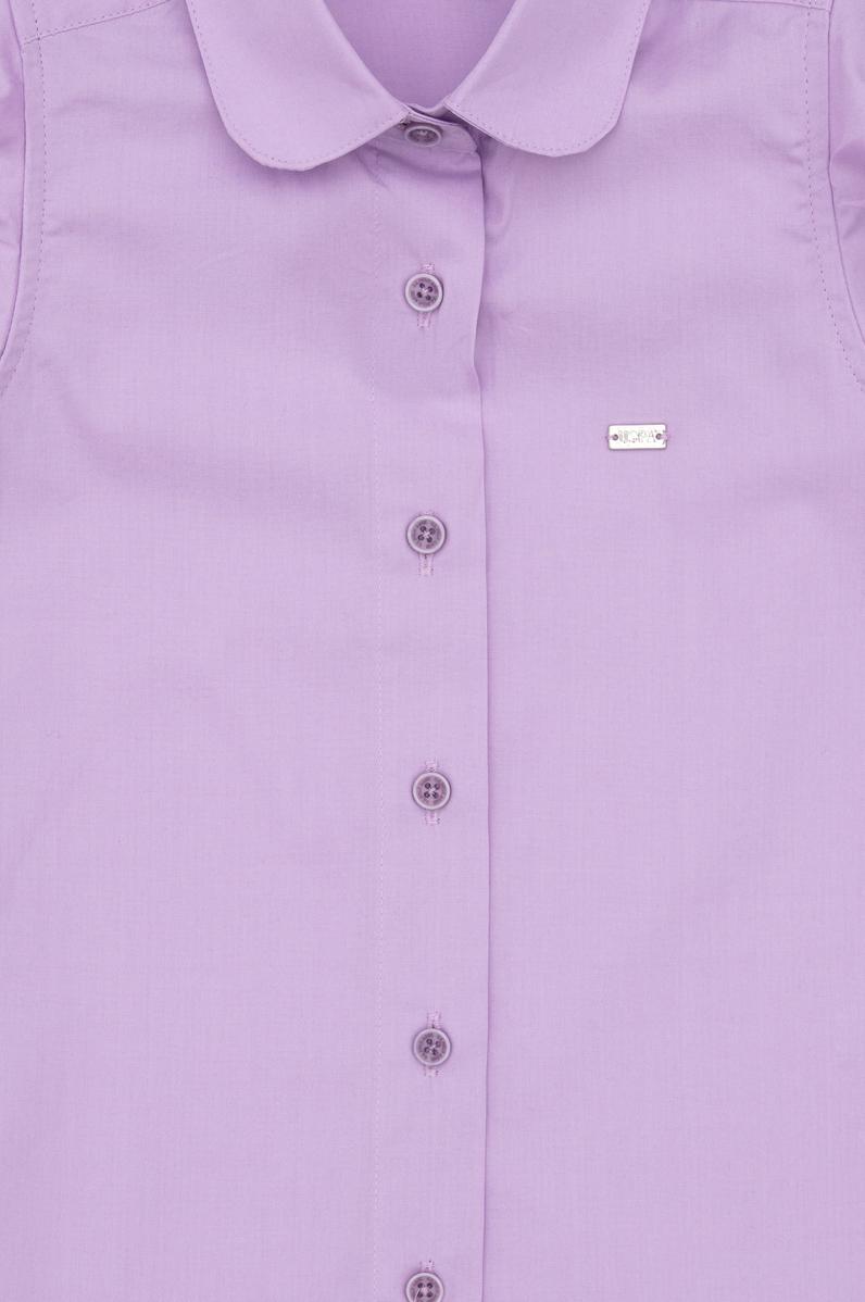 Kız Çocuk Lila Fırfır Kol Detaylı Pamuk Gömlek