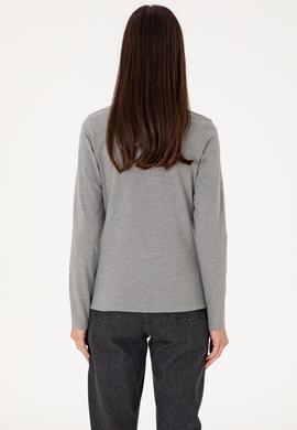 Kadın Gri Melanj Basic Sweatshirt - 50289541041