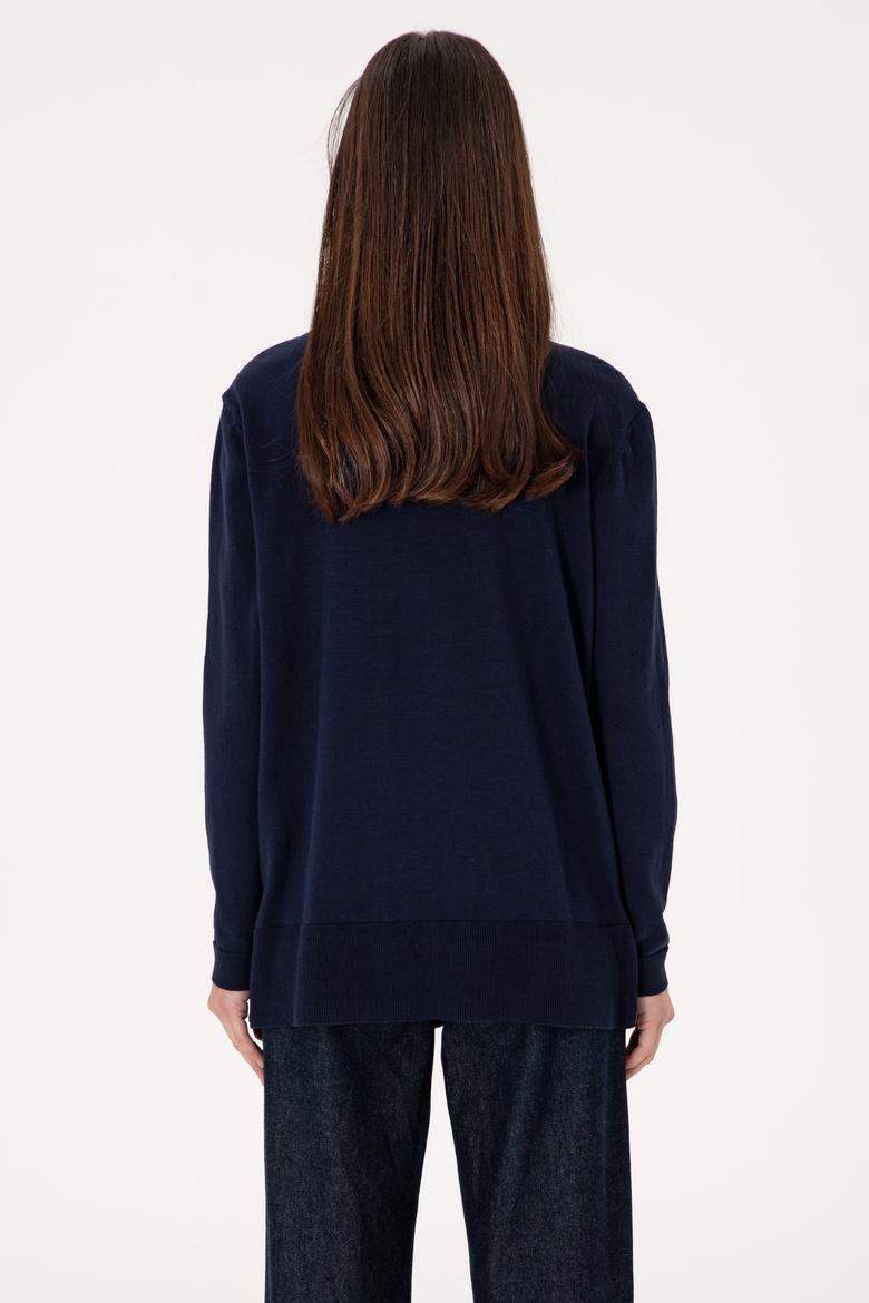 Kadın Lacivert Basic Kazak - 50288974054