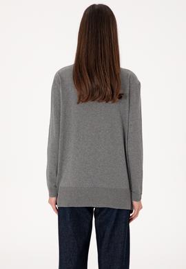 Kadın Gri Melanj Basic Kazak - 50288974083