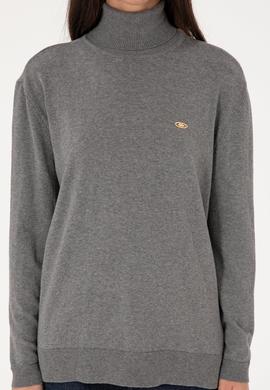 Kadın Gri Melanj Basic Kazak - 50288974083