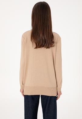 Kadın Kum Melanj Boğazlı Basic Kazak - 50288974089