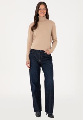 Kadın Kum Melanj Boğazlı Basic Kazak - 50288974089