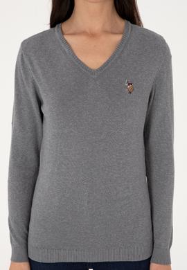 Kadın Gri Melanj Basic Kazak - 50288983058