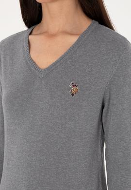 Kadın Gri Melanj Basic Kazak - 50288983058