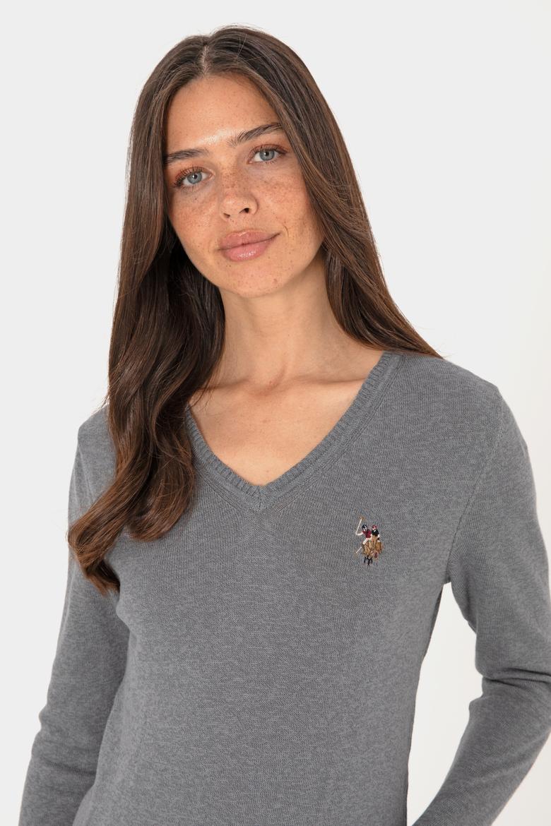 Kadın Gri Melanj Basic Kazak - 50288983058