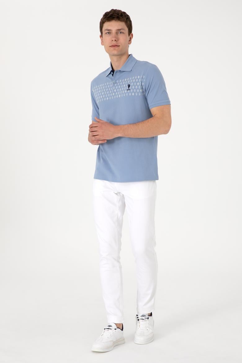 Erkek Regular Fit Polo Yaka Mavi Tişört - 50306798018