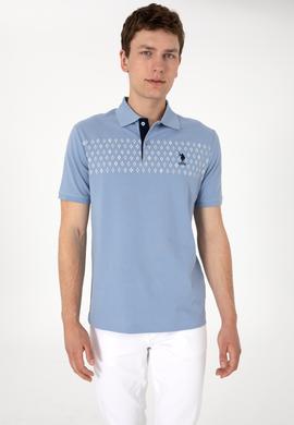 Erkek Regular Fit Polo Yaka Mavi Tişört - 50306798018