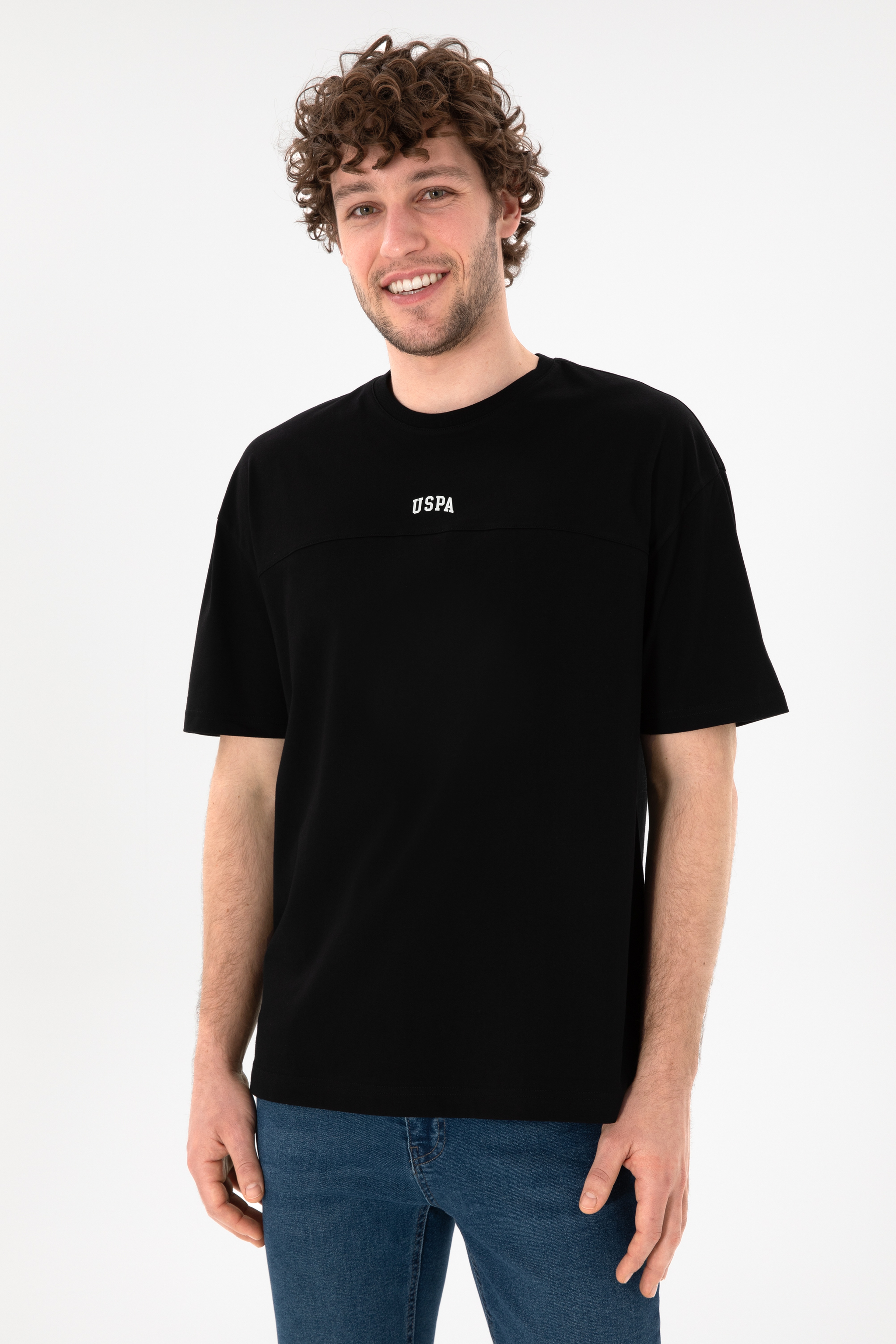 Erkek Comfort Fit Bisiklet Yaka Siyah Tişört - Image 2
